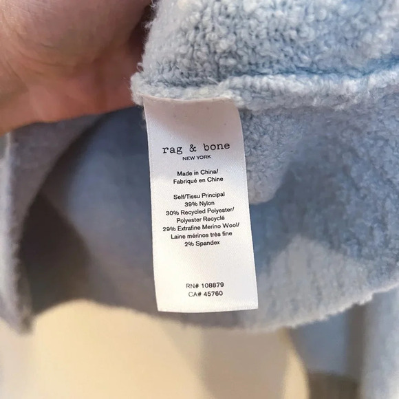 Rag & Bone Blue Green Colorblock Crew Neck Wool Blend Knit Pullover Sweater S - Picture 6 of 7